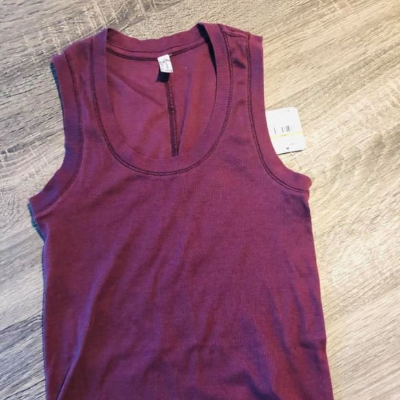 NWT Free People violet night U neck tank top S - Picture 2 of 4